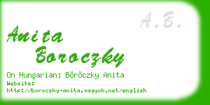 anita boroczky business card