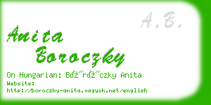 anita boroczky business card
